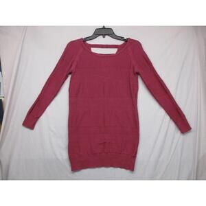 Lauren Conrad Magenta Trendy Chic Fitted Mini Sweater Dress Womens Size S